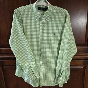Ralph Lauren Green Checkered Men's Shirt